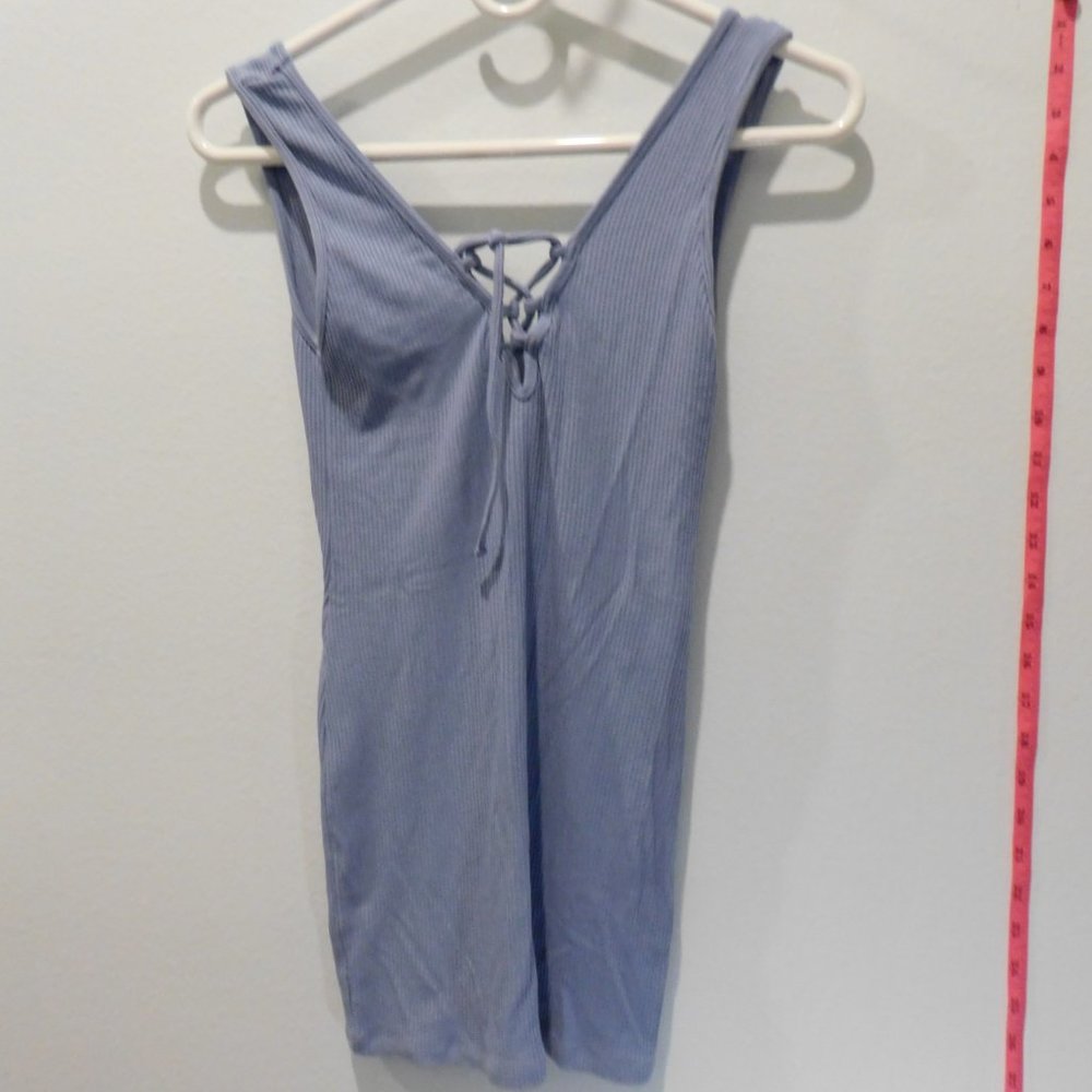 Wicked Weasel Women's XS Top - Blue, Tie in Front, WW Sexy Ribbed